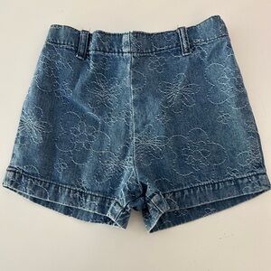 Denim Floral Shorts